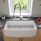 Alfi Brand White Smooth Curved Apron 36" x 20" Single Bowl Fireclay Farm Sink ABFC3620S-W - alternate 1